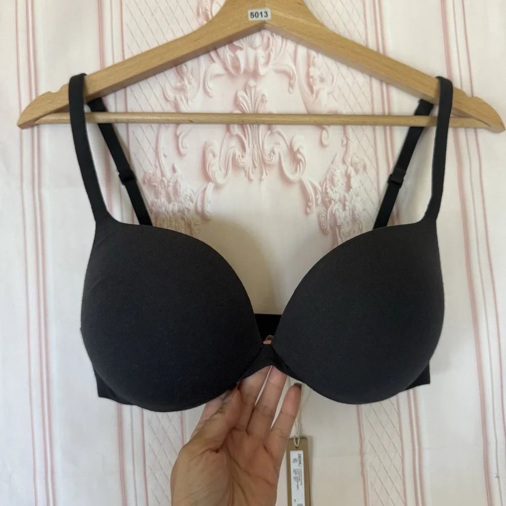 NEW SKIMS Everyday Cotton Ultimate Bra Size 32D Onyx Black NWT $64